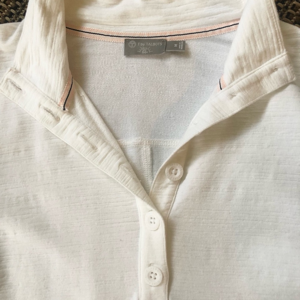 🤍TALBOTS UPF 50+ Slub-Terry Pullover Top - Picture 4 of 11